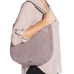 Rebecca Minkoff Suede Hobo Bag in Lavender/Gray